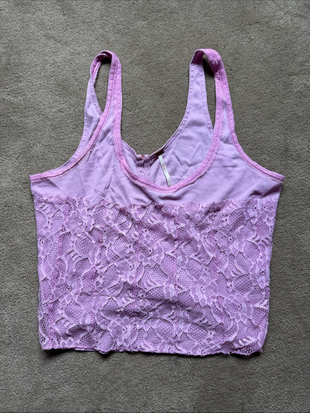 Free people lilac Lace-crop Overlay Tank Top - Women